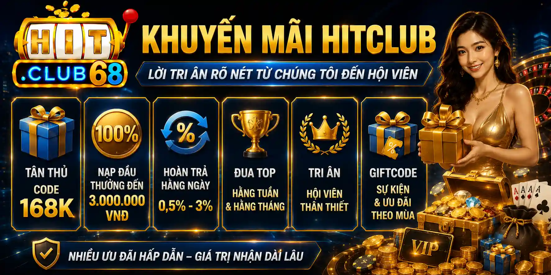 Khuyến mãi Hitclub Lời tri ân rõ nét từ chúng tôi đến hội viên Khuyến mãi Hitclub Lời tri ân rõ nét từ chúng tôi đến hội viên